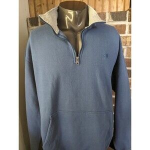 Vintage Champion 1/4 Zip Pullover Y2K Champion Size Large Blue Sweatshirt